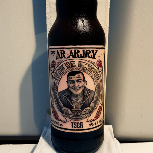 a noose hanging around the neck of a beer bottle, in the style of sailor Jerry American traditional tattoo