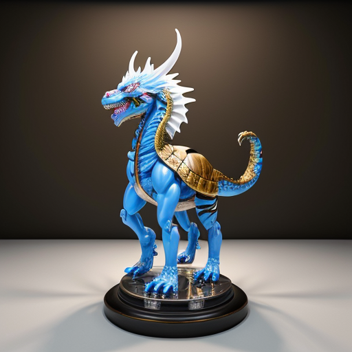 Chinese mythology hybrid creature, combination of five divine beasts: dragon, turtle, tiger, phoenix, qilin. Glossy PVC toy figure, polished plastic, highly detailed, shiny reflective surface, bright studio lighting, isolated white background, 3d render, product photography.