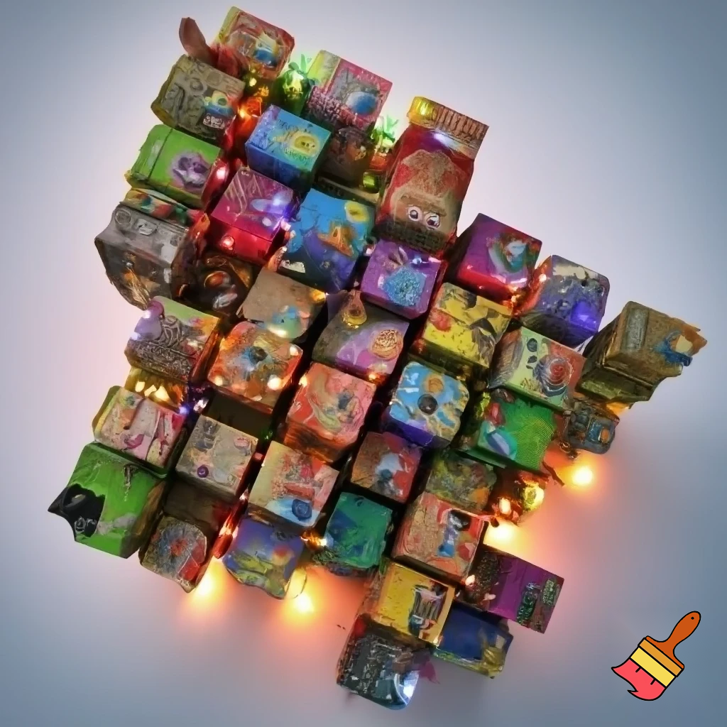 colouring box Christmas tree