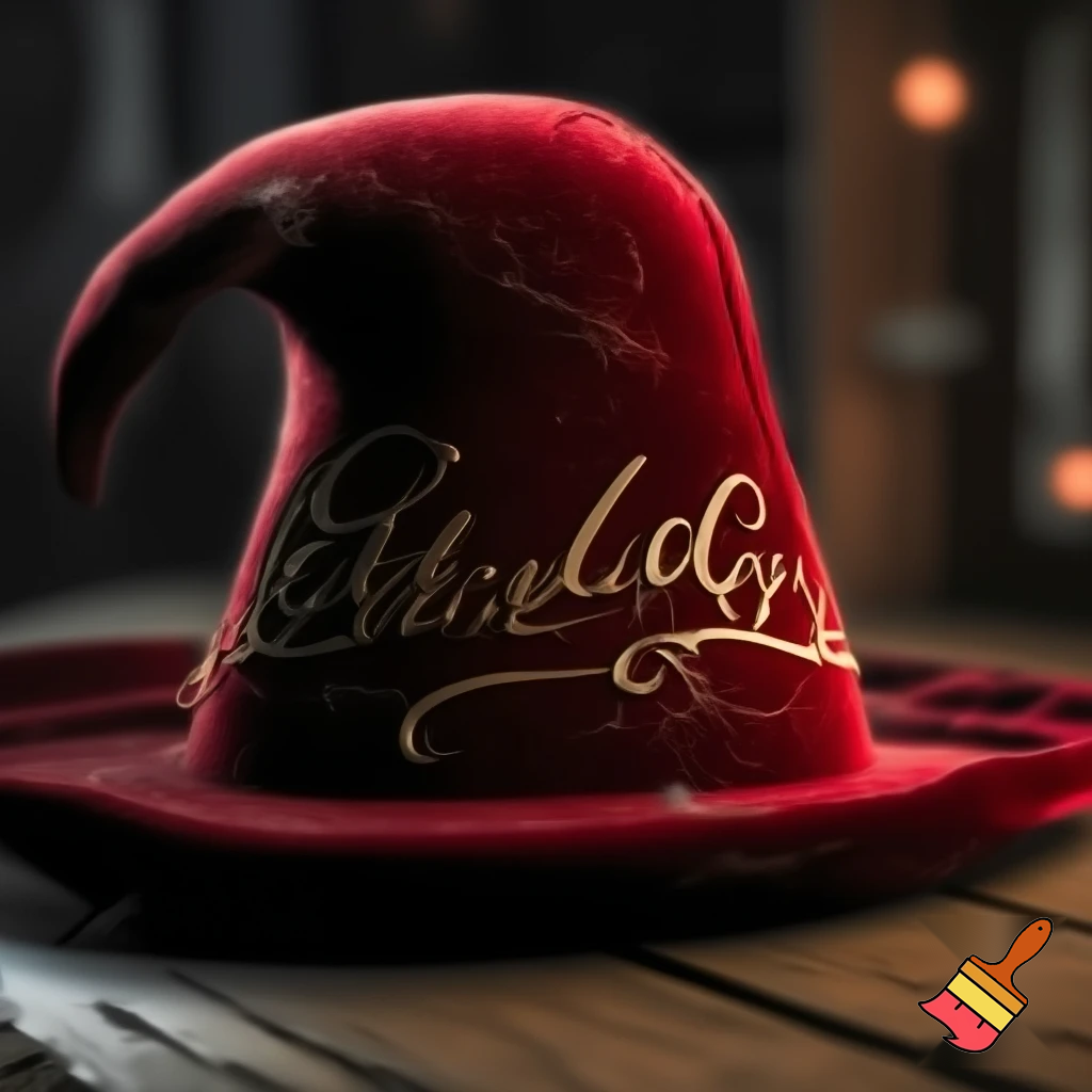 Christmas wizard hat written and velvet