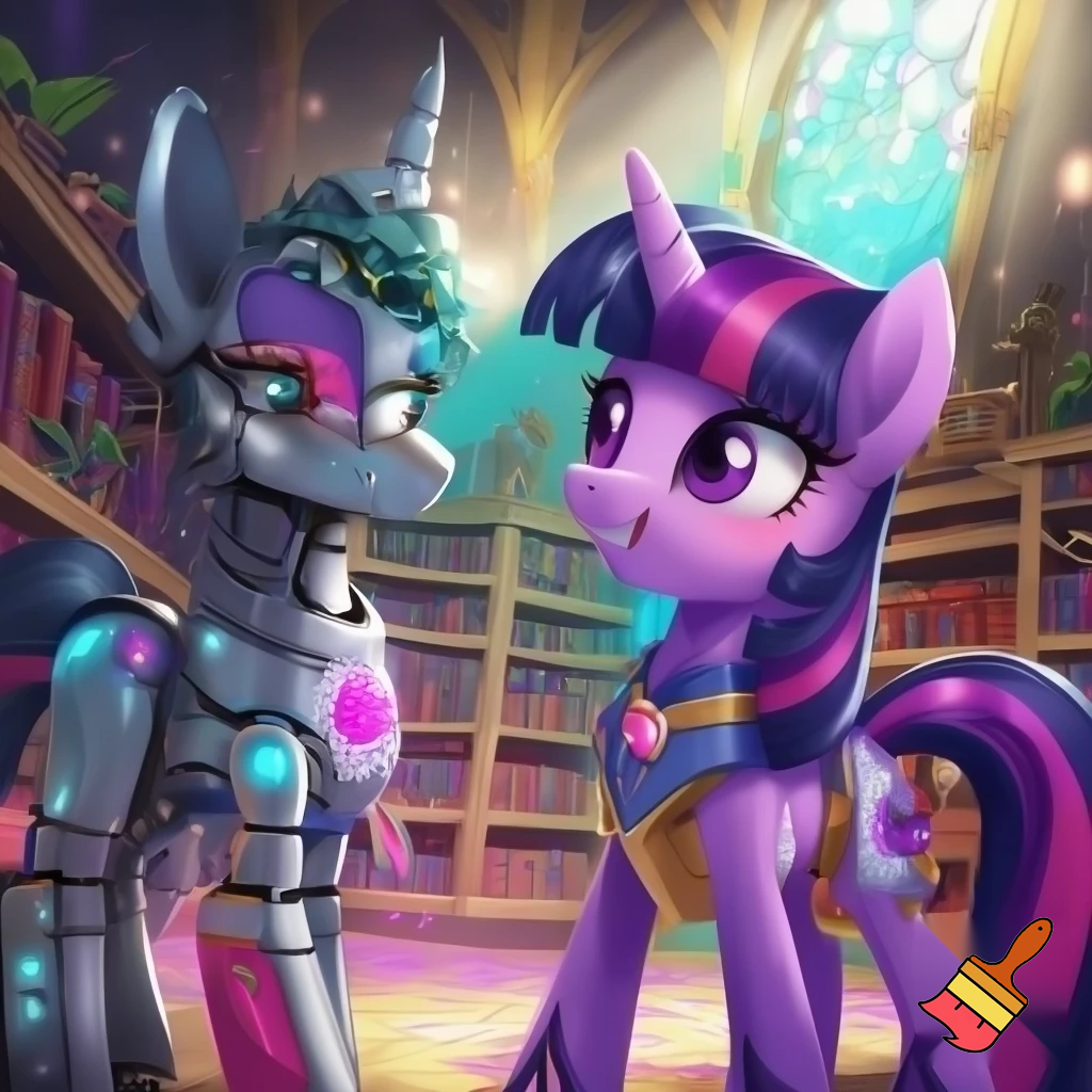 Robot mlp oc meeting twilight sparkle 