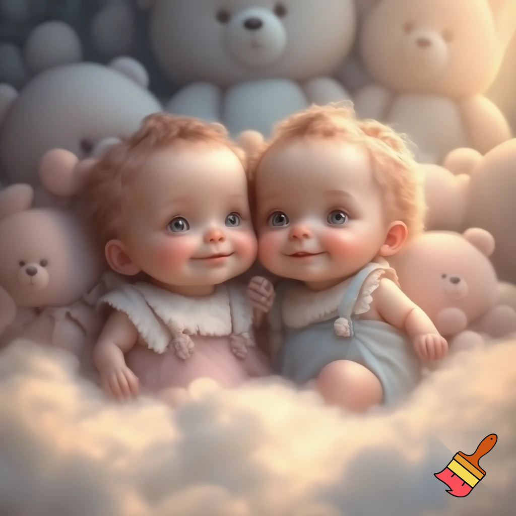 Cute twin baby girls