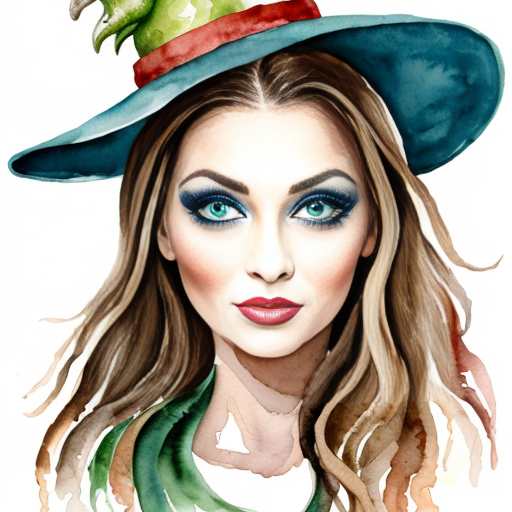 A big red baby dragon with blue large eyes and a green hat
