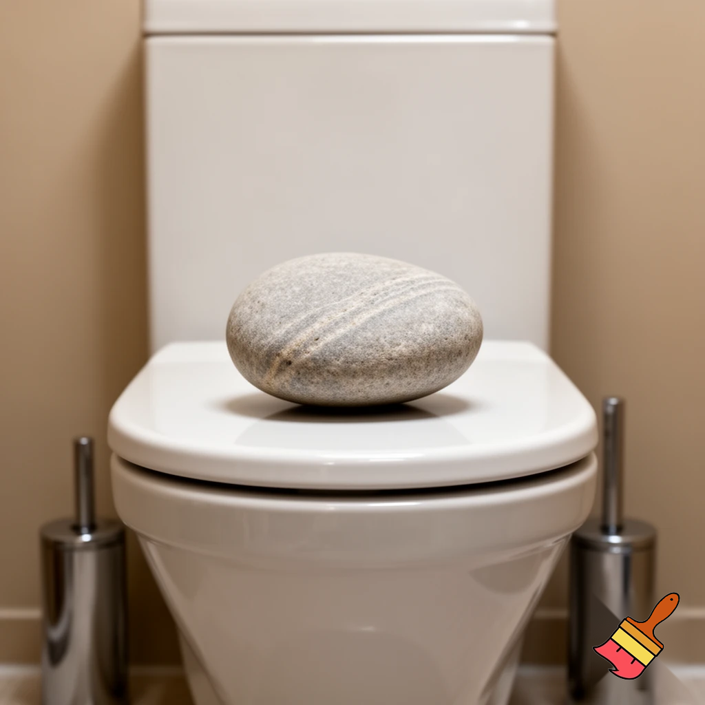 Pebble on a toilet