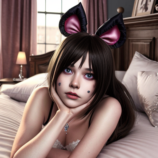 Angel dust Hazbin hotel pinned to a bed.