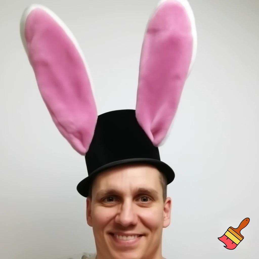 Easter bunny castle mascot top hat costume Easter bunny ears bunny head hat top hat