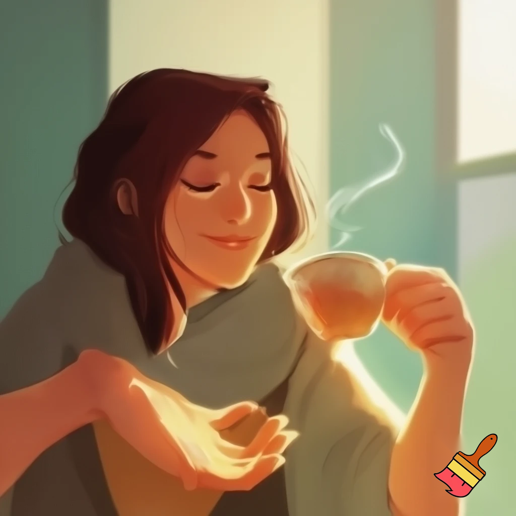 IMAGE DESCRIPTION: High-quality, bright image of a serene woman, perhaps smiling, gently stretching in the morning or drinking a relaxing herbal tea in a bright, tidy environment. The background could have soft, natural colors (green, light blue, beige). The atmosphere is one of calm and well-being.