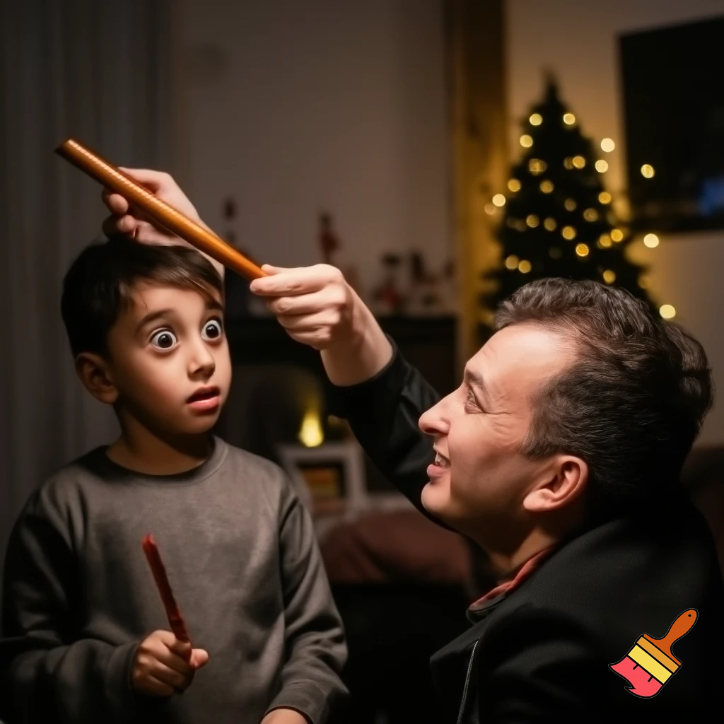 Magic magic Christmas magician an adult kid an adult kid wand magic wand