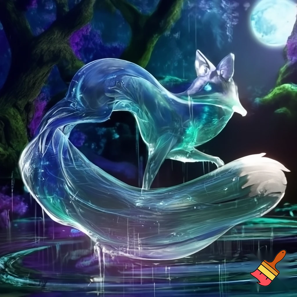 fantasy fox made out of water