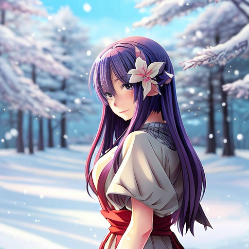 Девушка Зима плавно растворяется и переходит в девушку Весну, природа фэнтези, сказочно, волшебно