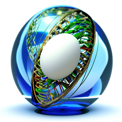 atom with DNA with cell with egg with waterfall with earth and moon