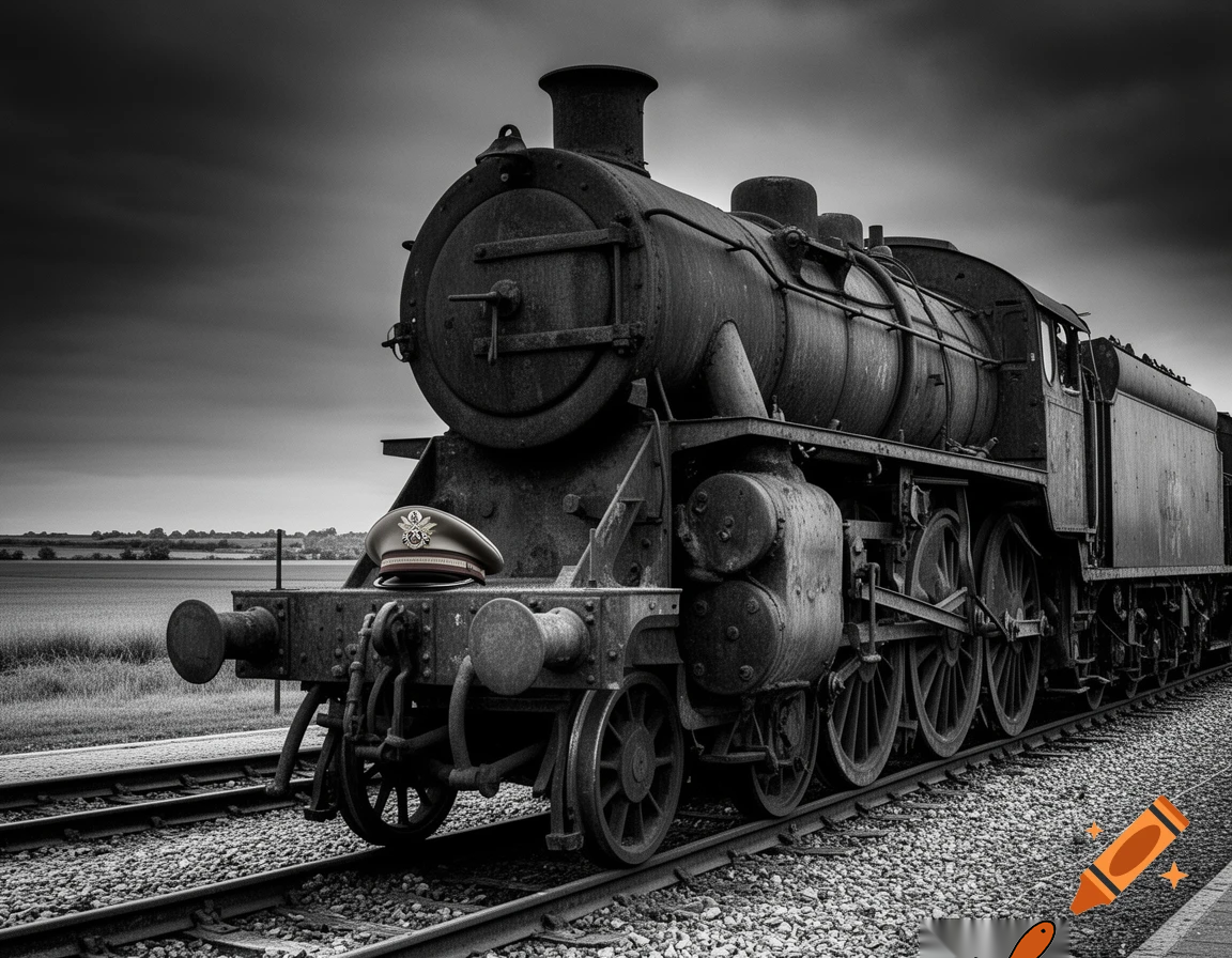 world war 2 train with a hat