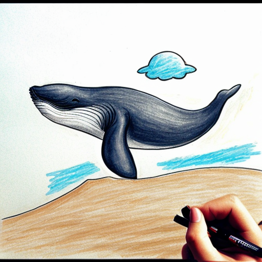 draw a picture of a whale in the desert. the whale has sunglasses on.

