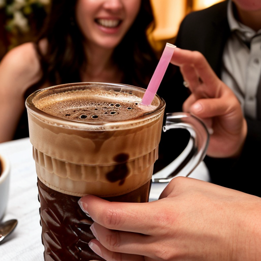 Goretzka drink coffee and Vanessa drink coffee at the wedding 