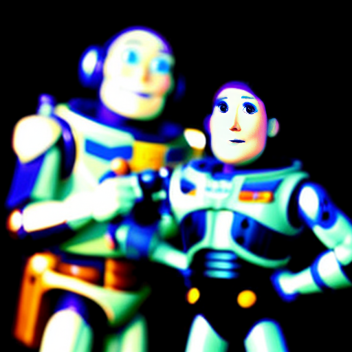 Buzz lightyear recording woody with a massive camera