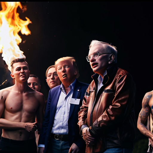 bohemian Grove with Epstien, Diddy, Charlie Kirk and Steven hawking and trump burning someone