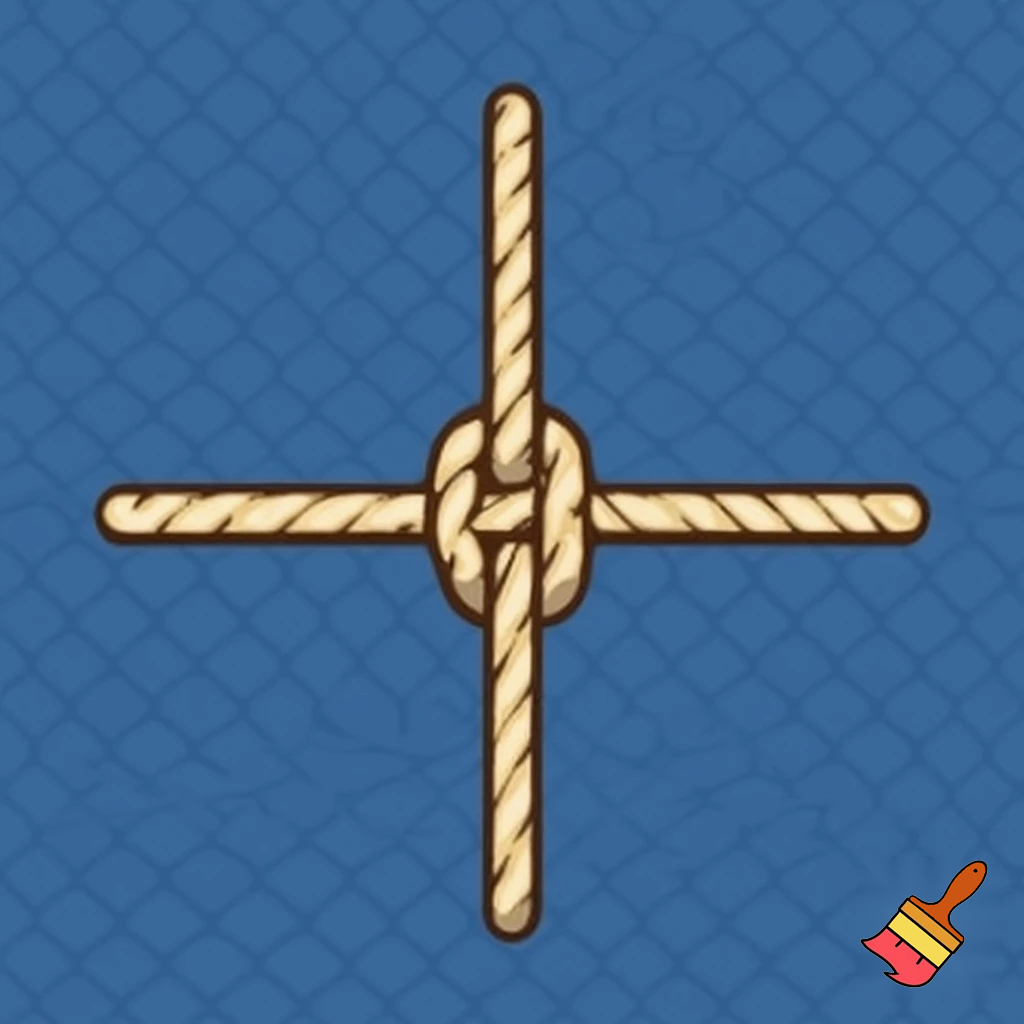single icon of rope knot in cartoon style