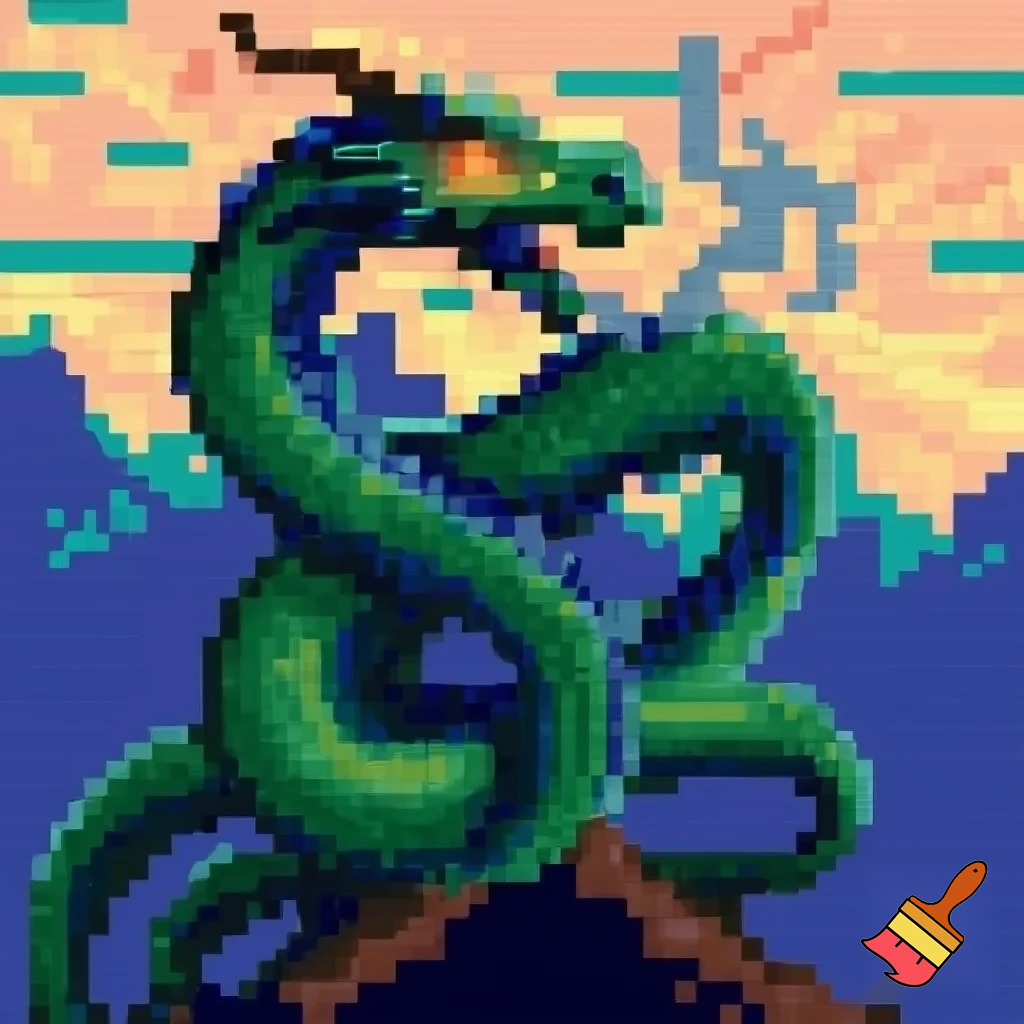 Pixal art dragon