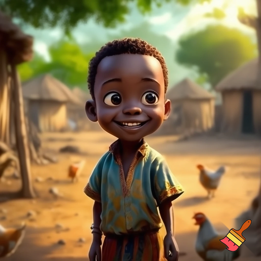 young African boy with a bulge in his pants