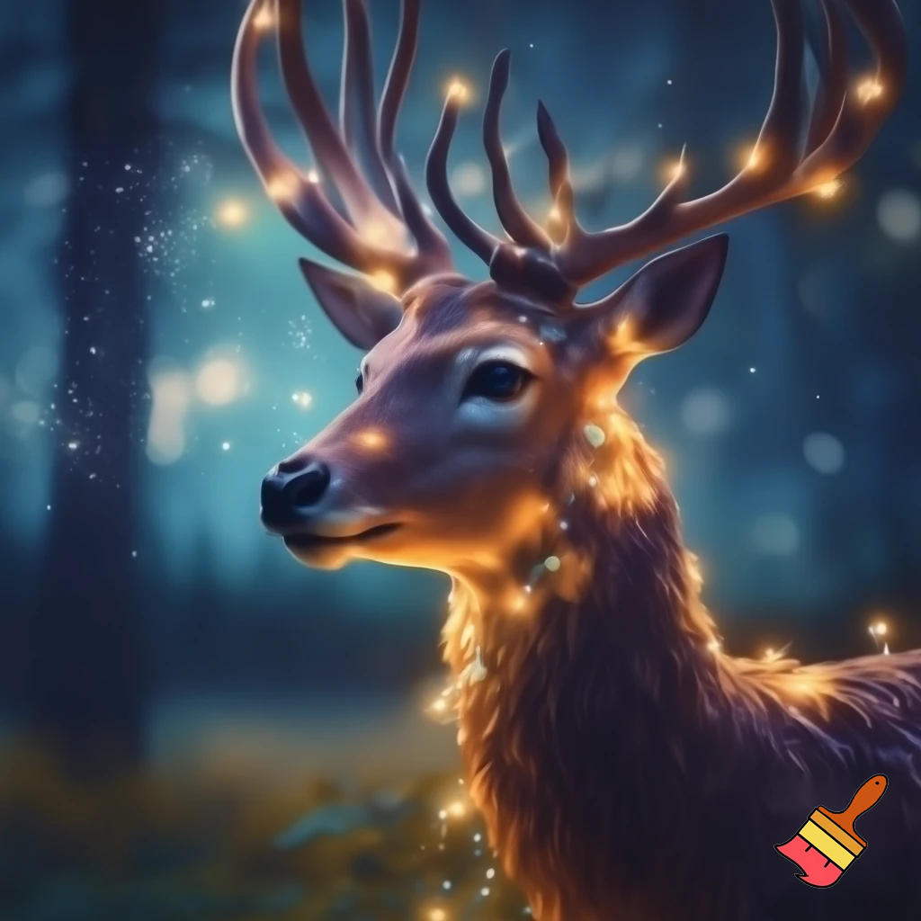 Deer with colored lights