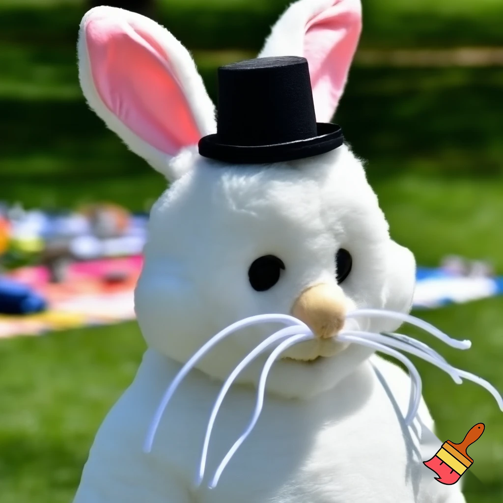 Easter bunny mascot costume top hat mascot costume magic whiskers