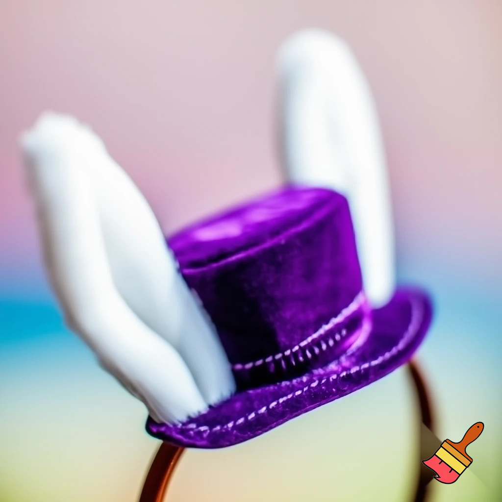 Easter bunny headband, top hat, Easter hat headband, top hat, purple and white, purple and white velvet top hat