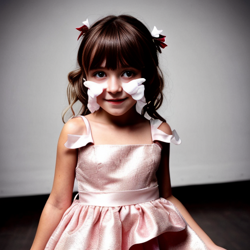 swedish brunette little girl  at party dress, very beautiful, on the party