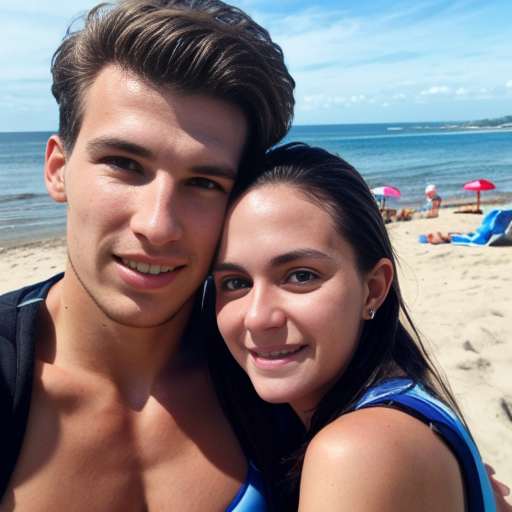 Goretzka and Vanessa at the beach 