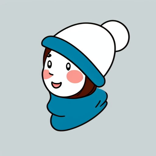 cold with blue and hat