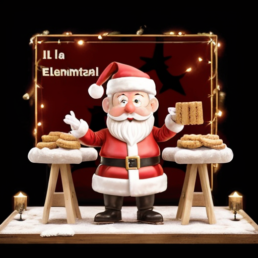 Crea questa immagine 🟡 Aspetto generale • Forma classica da sacchetto di biscotti con chiusura superiore piegata. • Colore predominante: beige/giallo chiaro con sfumature più calde, tipico dei prodotti da forno. 
• Sfondo  LEGGERMENTE SFOCATO: Un Albero di Natale delle luci accese di Natale.
Piano d’appoggio un tavolo di legno con accanto due biscotti a forma di babbo natale e alcuni sbriciolati.

 Testo e loghi • In alto: marchio “Mulino Rotto” in carattere e layout identici al logo Mulino Bianco (scritta blu, cornice bianca con elementi floreali stile mulino bianco).
 • Sotto il logo: dicitura “Ironia e Satira”, piccola e in stile elegante. 
• Titolo grande e centrale: “il BABBO DI MINCHIA’”, in caratteri blu.

• In basso centrale: "a Natale puoi…"

Con font come nelle confezioni reali Mulino bianco. Volutamente infantili e rassicuranti. 
• Il tono generale è amichevole e familiare.
🍪 Elementi grafici • Elemento centrale: 
Full-body front view of Santa Claus standing straight and facing the camera, smiling happily. Classic red Santa hat with large white pom-pom, long soft fluffy white beard. He wears a rich detailed red velvet Santa coat with thick luxurious white fur trim along the edges, cuffs, and hem. The coat has large shiny black buttons down the front, a wide black leather belt with a big golden buckle around the waist, visible stitching details, and slightly worn texture for realism. Under the open coat, black pants with red stripes on the sides and black boots. His arms are fully raised above his head, holding with both hands a large rectangular cardboard sign. The sign is light brown cardboard with visible light paper texture and slightly irregular edges.
On the sign, centered black bold uppercase text distributed on multiple lines exactly as follows:
SE NON CI VEDIAMO PIÙ, BUONE FESTE
The line "BUONE FESTE" has a thick horizontal red strike-through line crossing through the middle of the words, as if correcting an error.
Below it, centered on the sign, the word "MEGLIO" in bold red capital letters, noticeably larger and clearly legible.
Clean white background, festive and warm atmosphere, highly detailed realistic rendering, professional studio lighting, 4k quality
Stile cartoon umoristico esagerato, colori vivaci, atmosfera caotica e comica alla Tex Avery, illuminazione calda da bar mattutino, ultra dettagliato, 8k"


Stile cartoon umoristico esagerato, colori vivaci, atmosfera caotica e comica alla Tex Avery, illuminazione calda da bar mattutino, ultra dettagliato, 8k"
•	La grafica è curatissima: font identici, disposizione degli elementi, stile fotografico dei biscotti sono praticamente indistinguibili dai packaging veri di Mulino Bianco. Questo aumenta l’effetto disturbante e comico.
