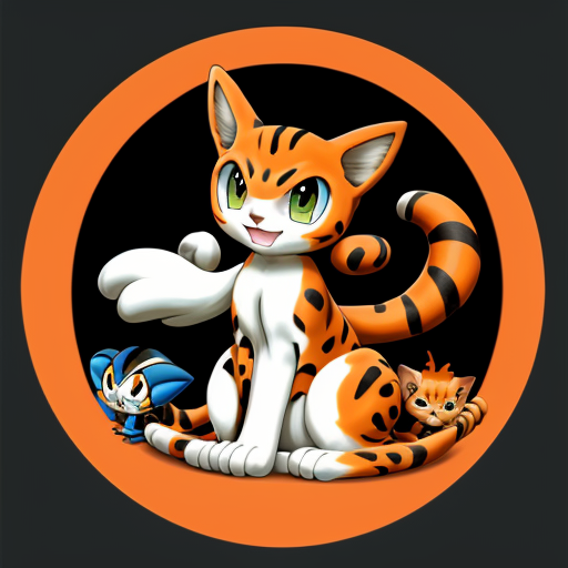 black and orange miles tails prower cat black and orange klonoa cat black and orange meowth fusion withe blue eyes meowth