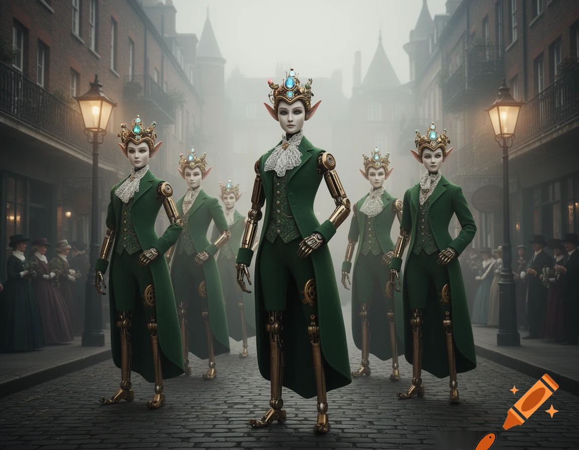 Green Edwardian Robotic Elves 