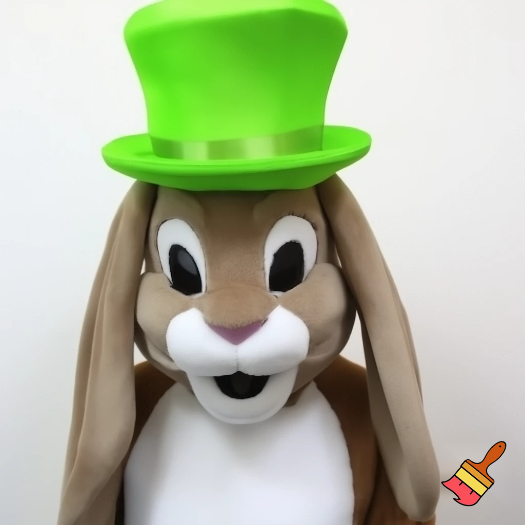 Easter bunny mascot top hat costume