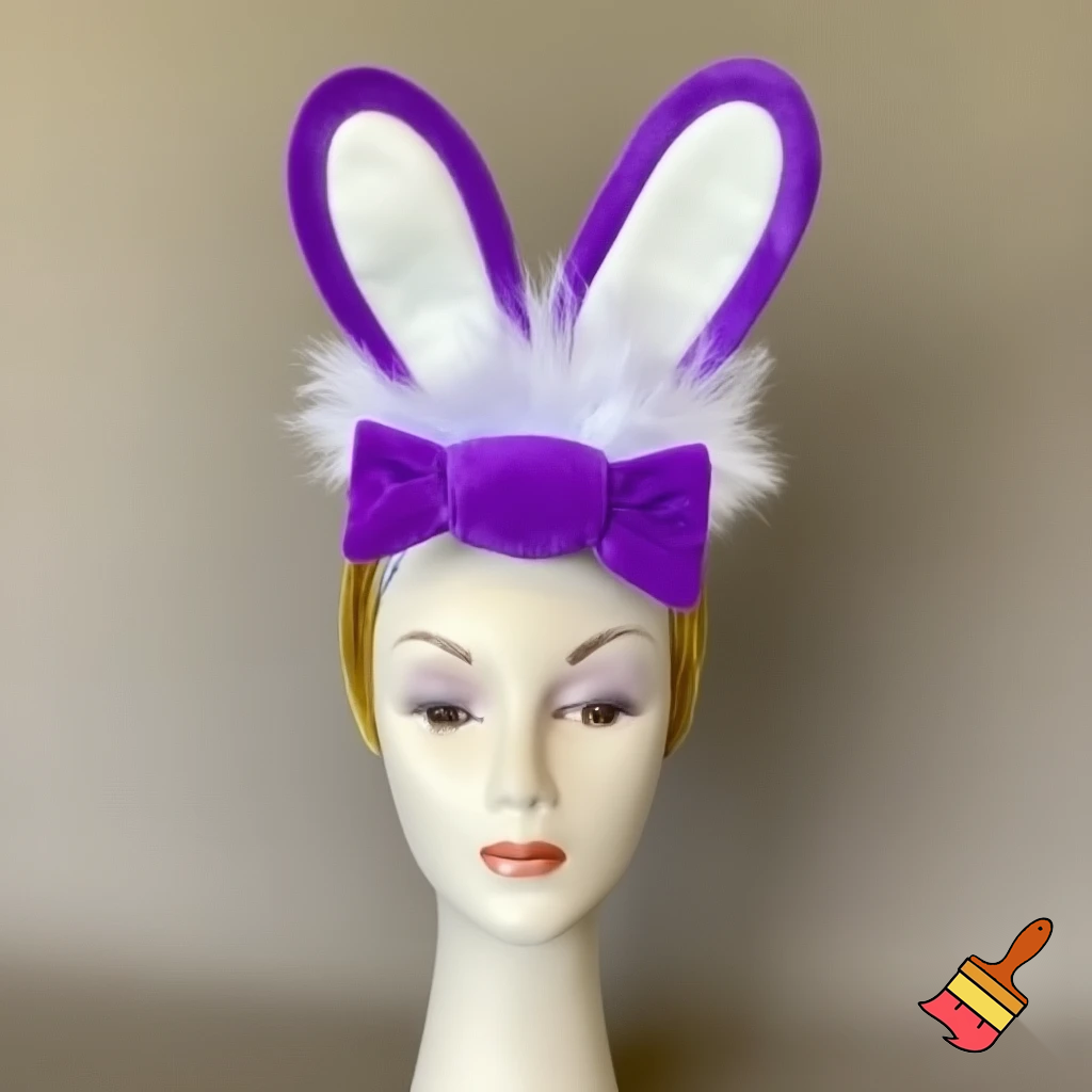 Easter top hat headband Easter bunny headband, purple and white with gold Easter top hat headband and fabric velvet and fabric velvet top head headband top hat headband