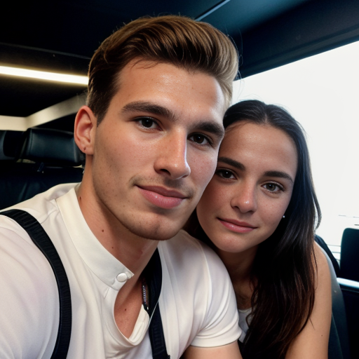 Goretzka and Vanessa at the movie 