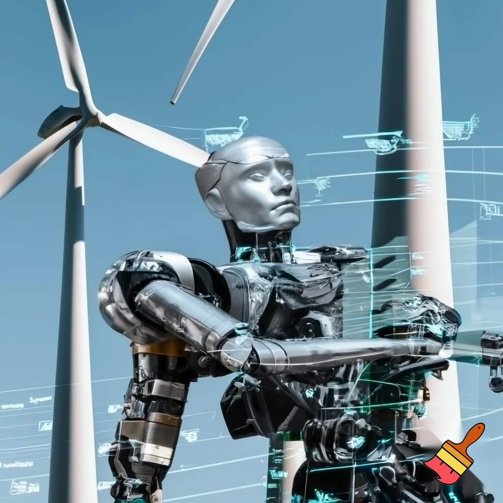 A Collage out of robots, wind turbines and Online-Shopping
