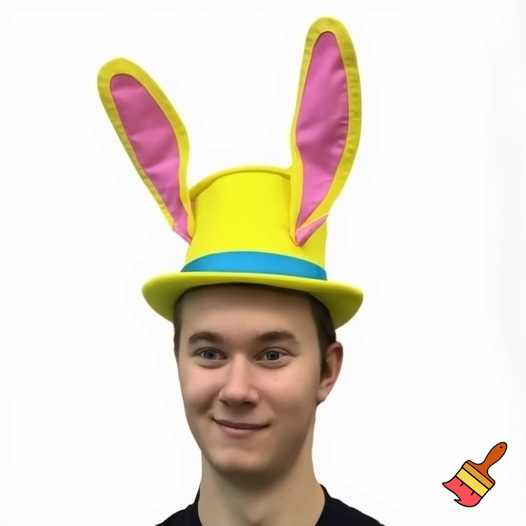 Easter bunny castle mascot top hat costume Easter bunny ears bunny head hat top hat