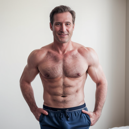 generate a Human dad Taking His shirt off and pants off