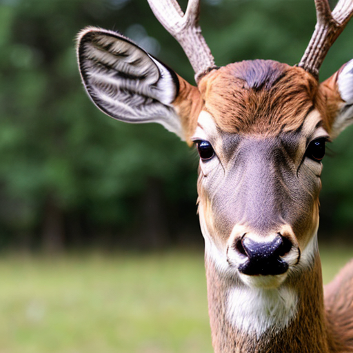 prisoner deer with serious face, scars and lineup

