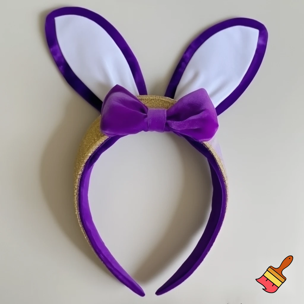 Easter top hat headband Easter bunny headband, purple and white with gold Easter top hat headband and fabric velvet and fabric velvet top head headband