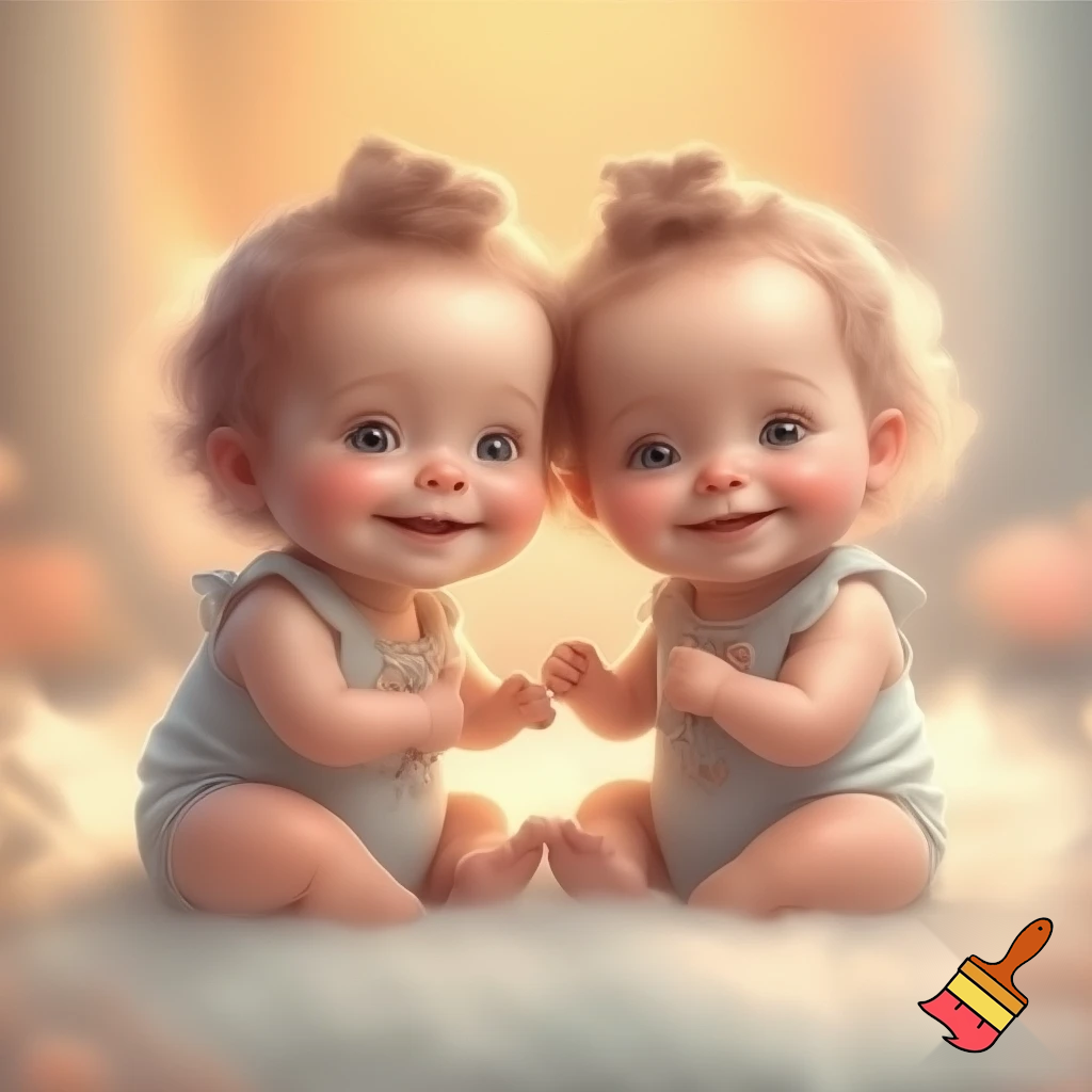 Cute twin baby girls