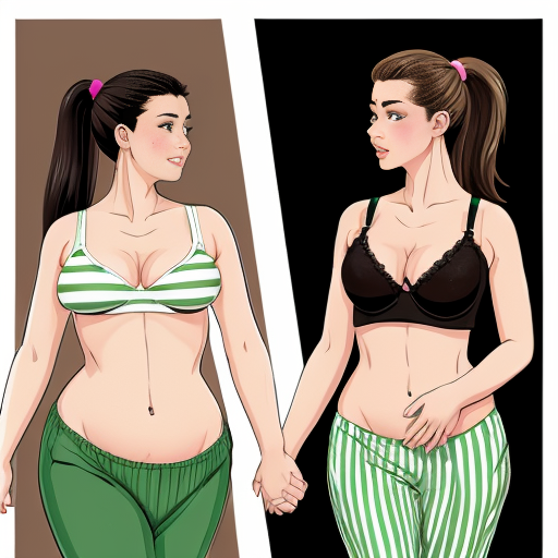 90's disney's 2d aladdin style comic black background and panels of 
Panel 1 a curvy figure two headed woman with brown hair and black striped haired ponytail and with green skin barefoot with green and white striped harem pants and pink and white striped bra marching towards viewer. 
Panel 2 then the curvy figure two headed woman with brown hair  black striped haired ponytail and with green skin barefoot with green and white striped harem pants and pink and white striped bra both looked at each other while marching towards.
Panel 3 then curvy figure two headed woman with brown black striped haired ponytail and with green skin barefoot with green and white striped harem pants and pink and white striped bra looked at viewer. 
Panel 4 then the curvy figure two headed woman with  brown hair and l black striped haired ponytail and with green skin barefoot with green and white striped harem pants and pink and white striped bra kissed the viewer while marching. 
Panel 5 then the curvy figure two headed woman with brown hair black striped haired ponytail and with green skin barefoot with green and white striped harem pants and pink and white striped bra turns around and turns around and revealing to the viewer a yellow triangle shaped stitch patch was on the middle of her butt of her green and white striped harem pants. 
Panel 6 then curvy figure two headed woman with brown hair and black striped haired ponytail and with green skin barefoot with green and white striped harem pants and pink and white striped bra shakes her butt with the yellow triangle shaped Stitch patch on her big butt.  