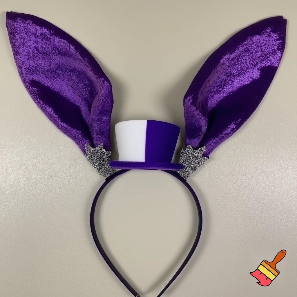 Special top hat headband Easter headband with rabbit, ears, purple and white purple and white with glitter velvet golden purple and white with glitter silver