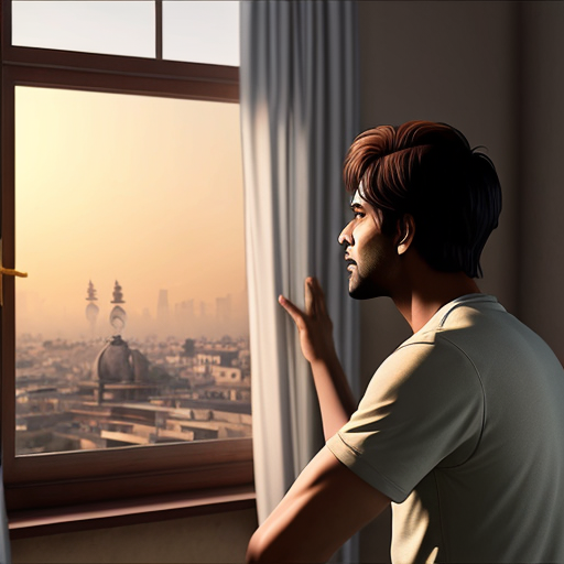 “Anime cinematic realism in Makoto Shinkai style, glowing warm sunlight falling through window, emotional Indian male standing near a window holding a guitar, eyes closed, feeling incomplete and lost in love, soft breeze moving curtains, vibrant colors with golden hour lighting, realistic reflections, subtle light particles in air, background showing a dreamy Indian rooftop skyline, gentle lens flare, high-detail illustration, cinematic composition for YouTube thumbnail — for song titled ‘Tohre Bina Adhura Lagela – Reprise Version | Bhojpuri Soul Song 2025 | Male Acoustic Version | Vishal Sah Song’.”