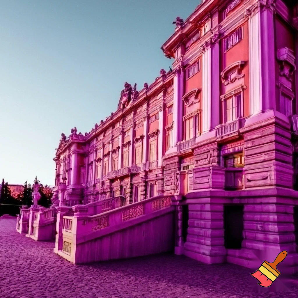  Quiero q me hagas el Palacio real de madrid pero con distintos tonos rosas 
