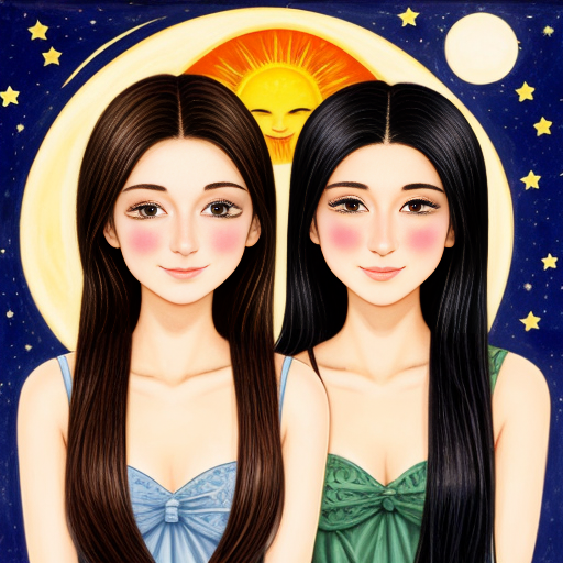 The sun and moon as girls