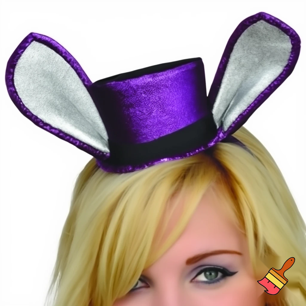 Easter bunny top hat headband, purple and white gold and silver top hat black purple dark purple