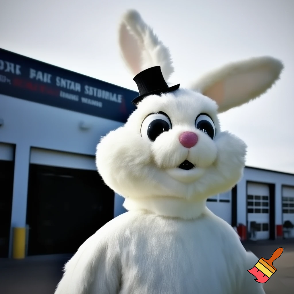 Mascot costume, Easter bunny top hat special top hat falcon gate trucking Centre