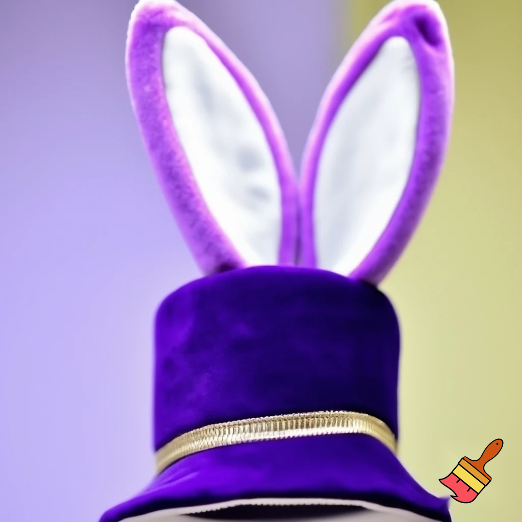 Easter bunny top hat headband, purple, purple and white Easter bunny ears top hat purple or white gold