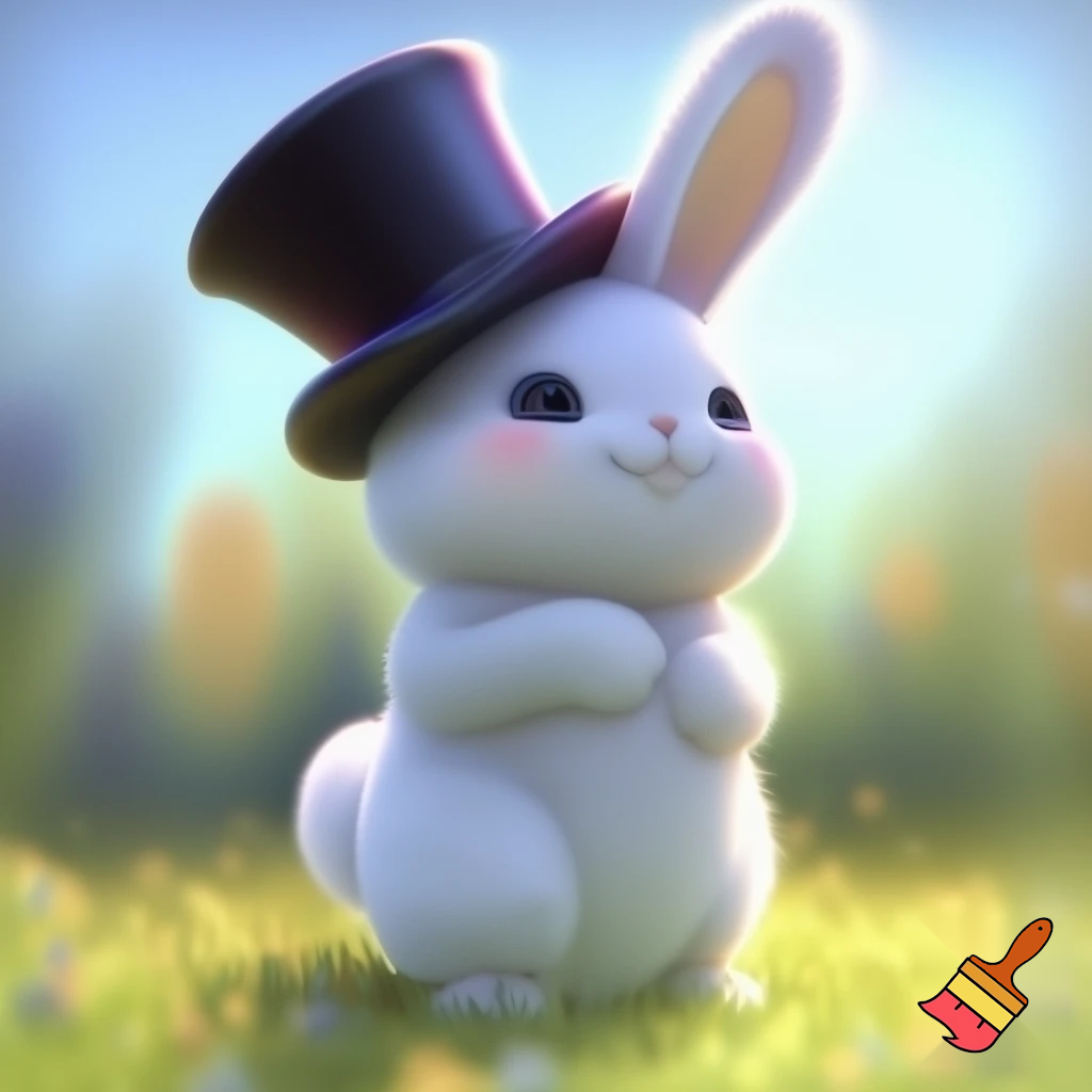 Easter bunny mascot costume top hat